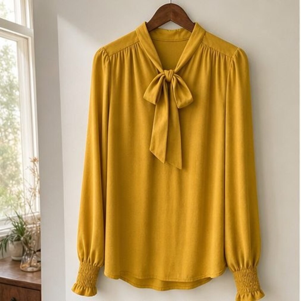 Blue Ruffle Blouse
